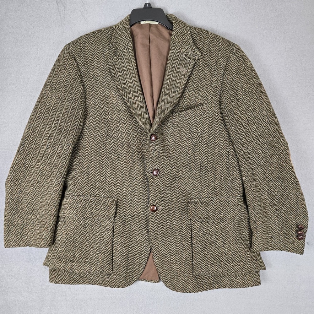 ORVIS Highland Tweeds Collection Blazer Mens 46R Wool Tweed 3-Button USA Made